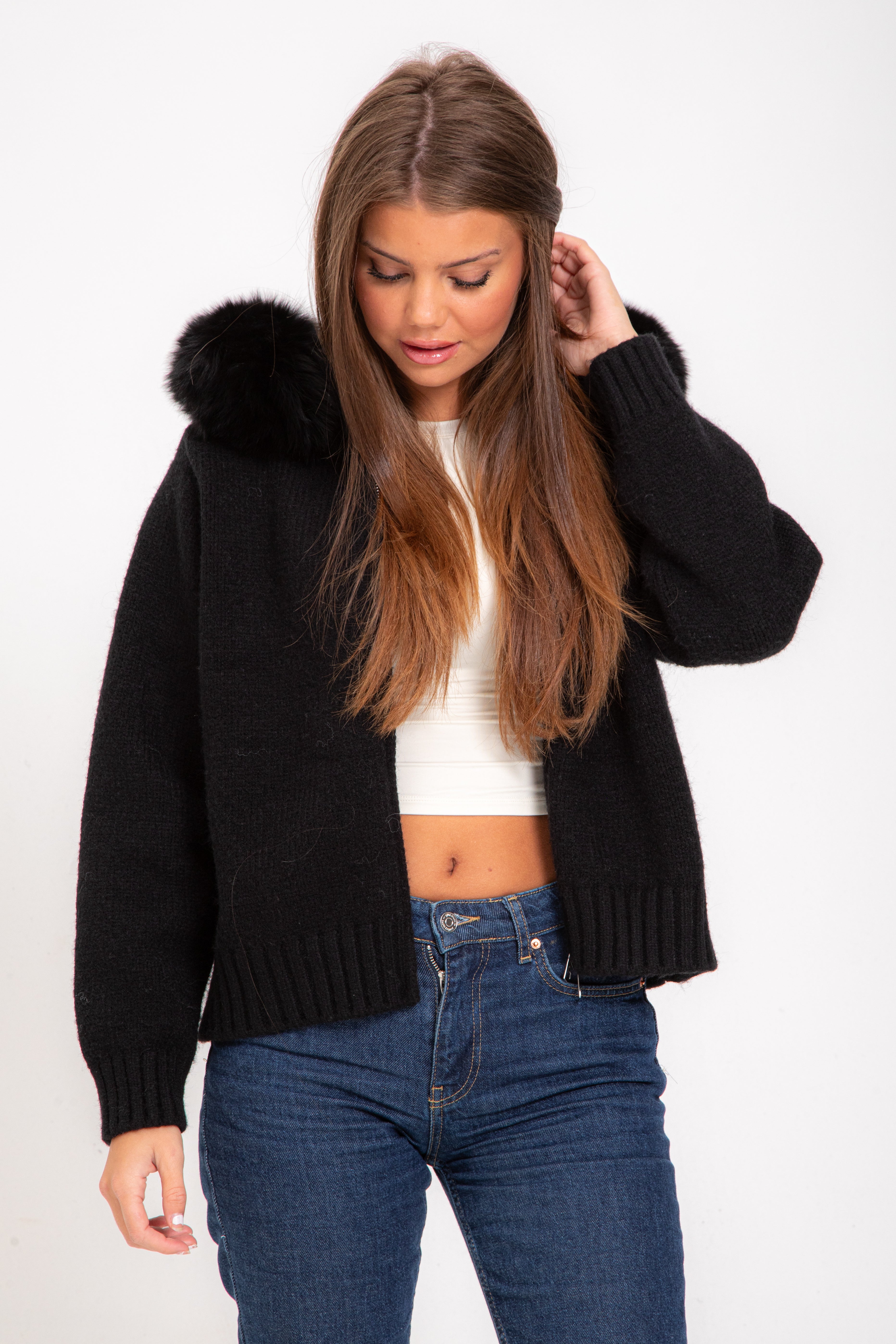 Juliette |Veste chaude et confortable avec capuche et col en fourrure