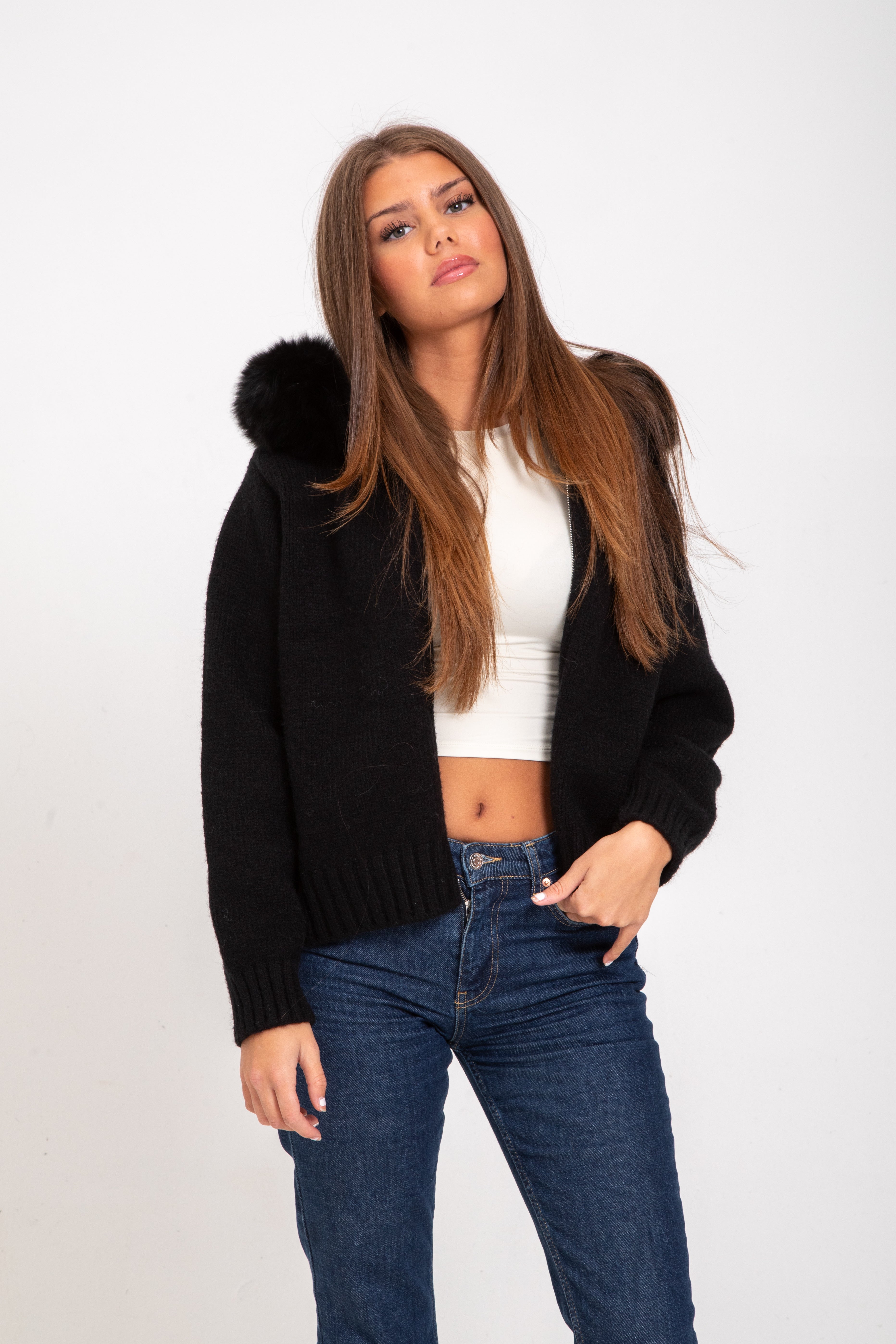 Juliette |Veste chaude et confortable avec capuche et col en fourrure