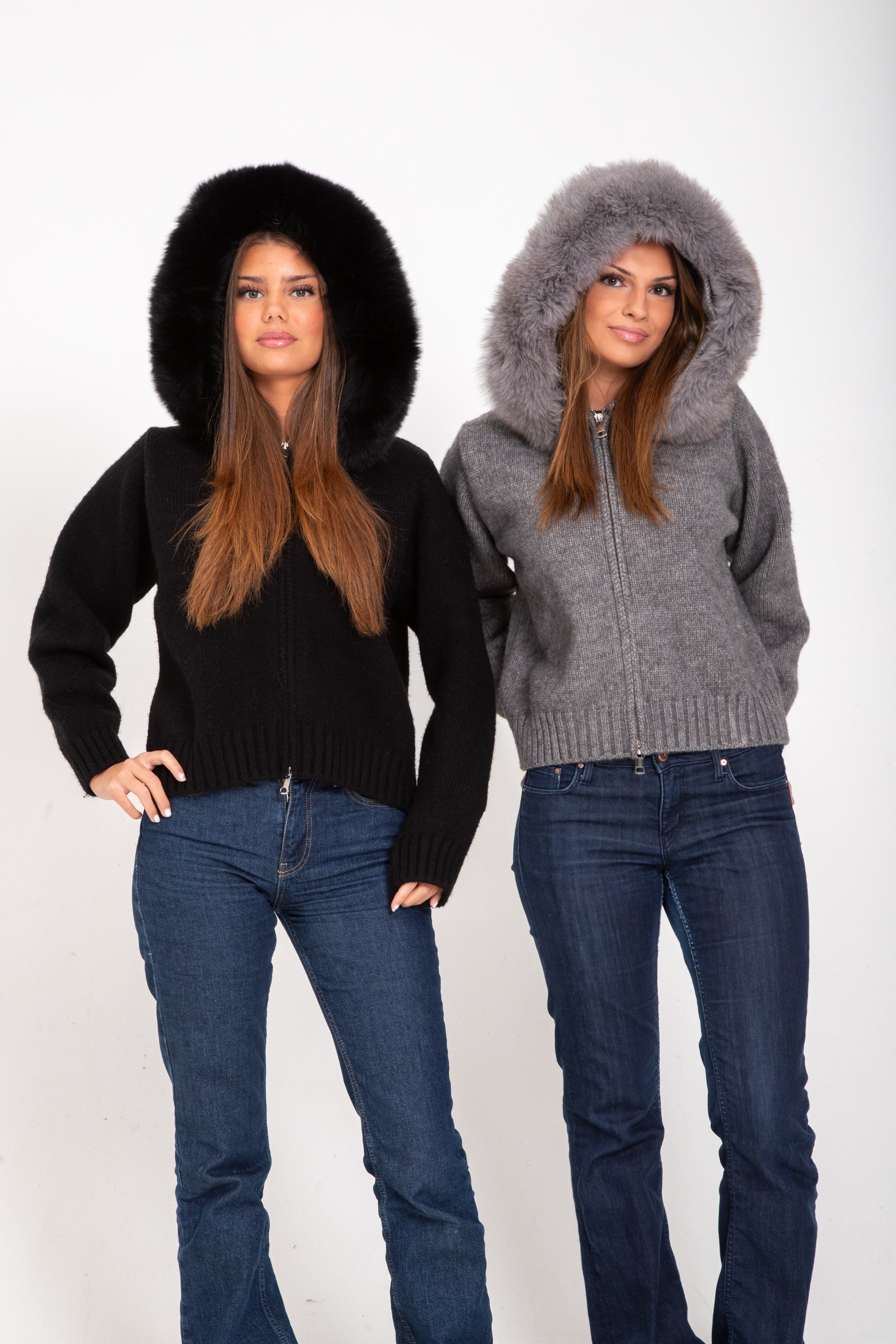 Juliette |Veste chaude et confortable avec capuche et col en fourrure