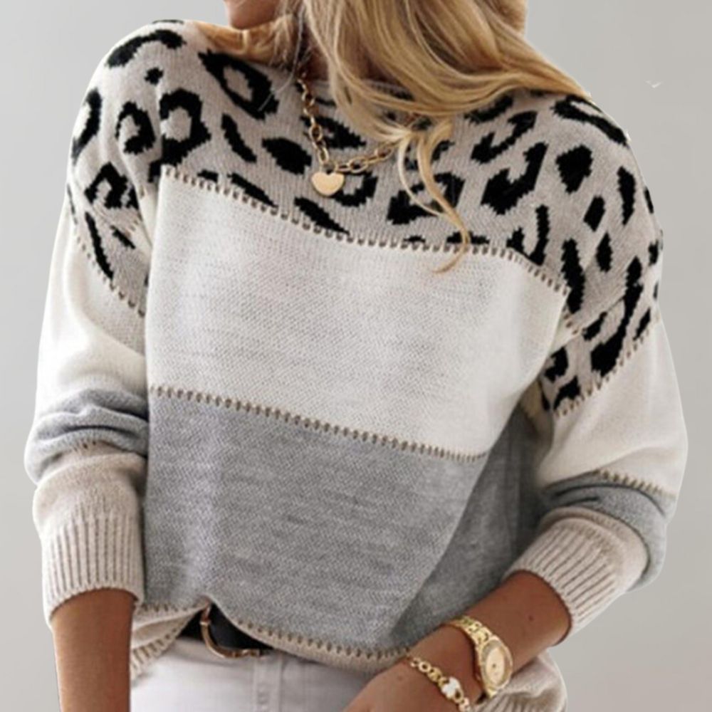 Léontine | Pull Doux à Motif Léopard