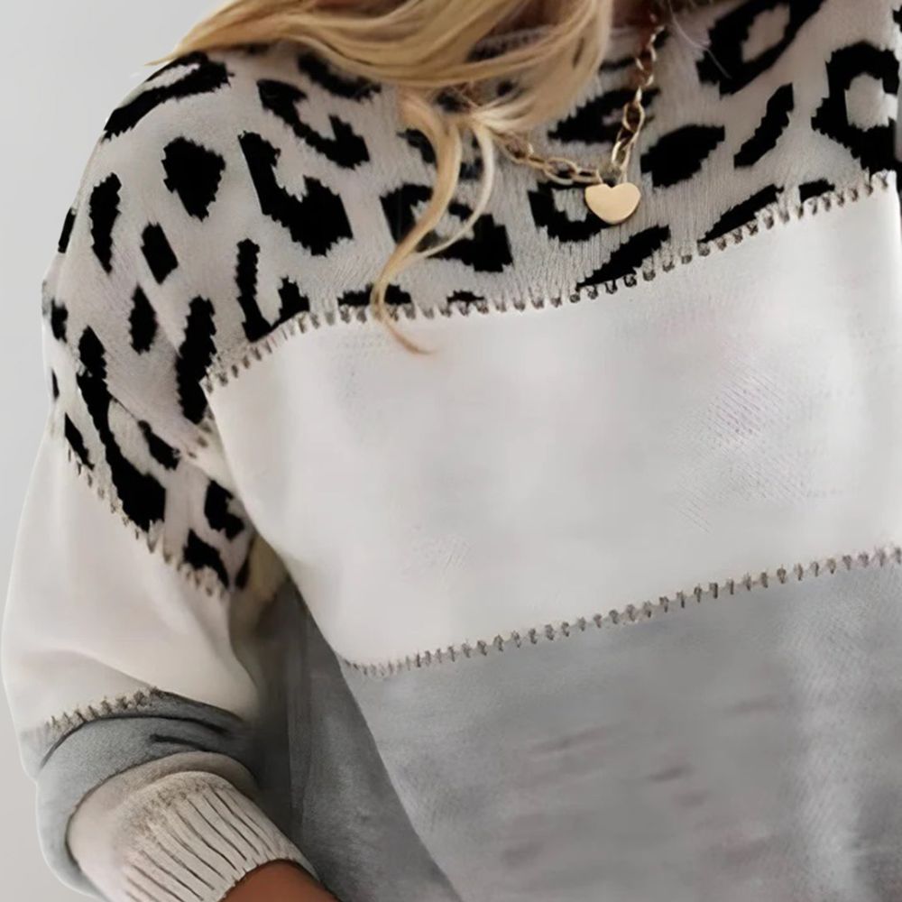 Léontine | Pull Doux à Motif Léopard