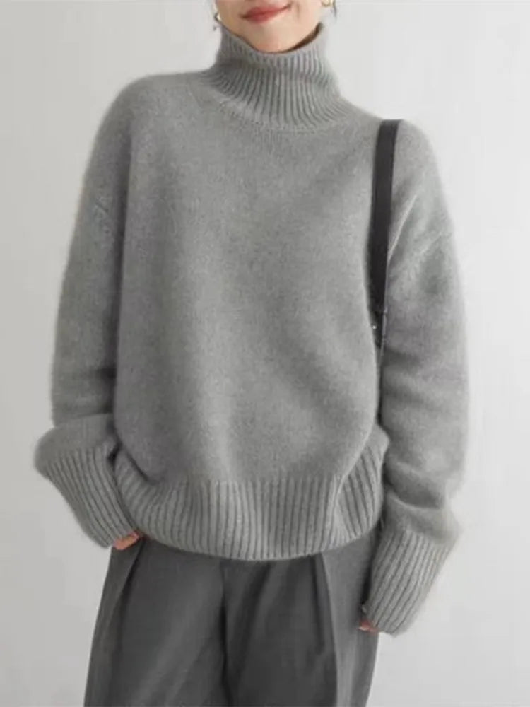 Valentine | Pull Col Montant en Cachemire