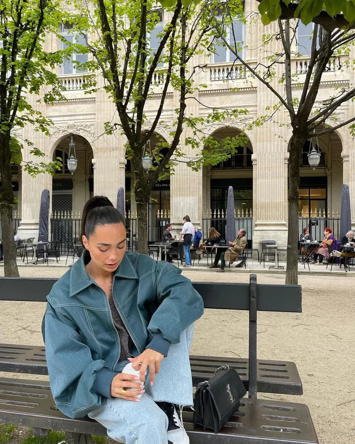 Sophie | Veste en Cuir Synthétique Oversize et Courte