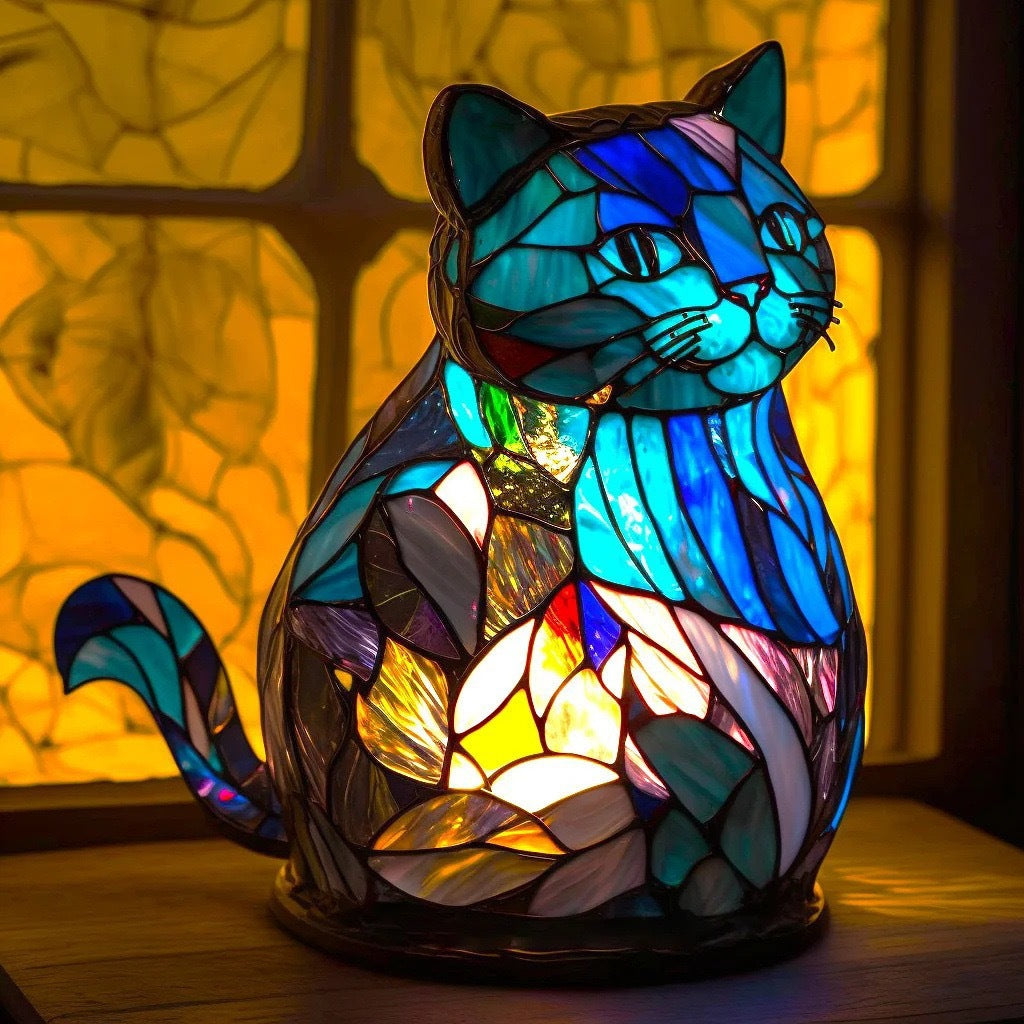 Nala – Lampe magique pour chats en verre coloré
